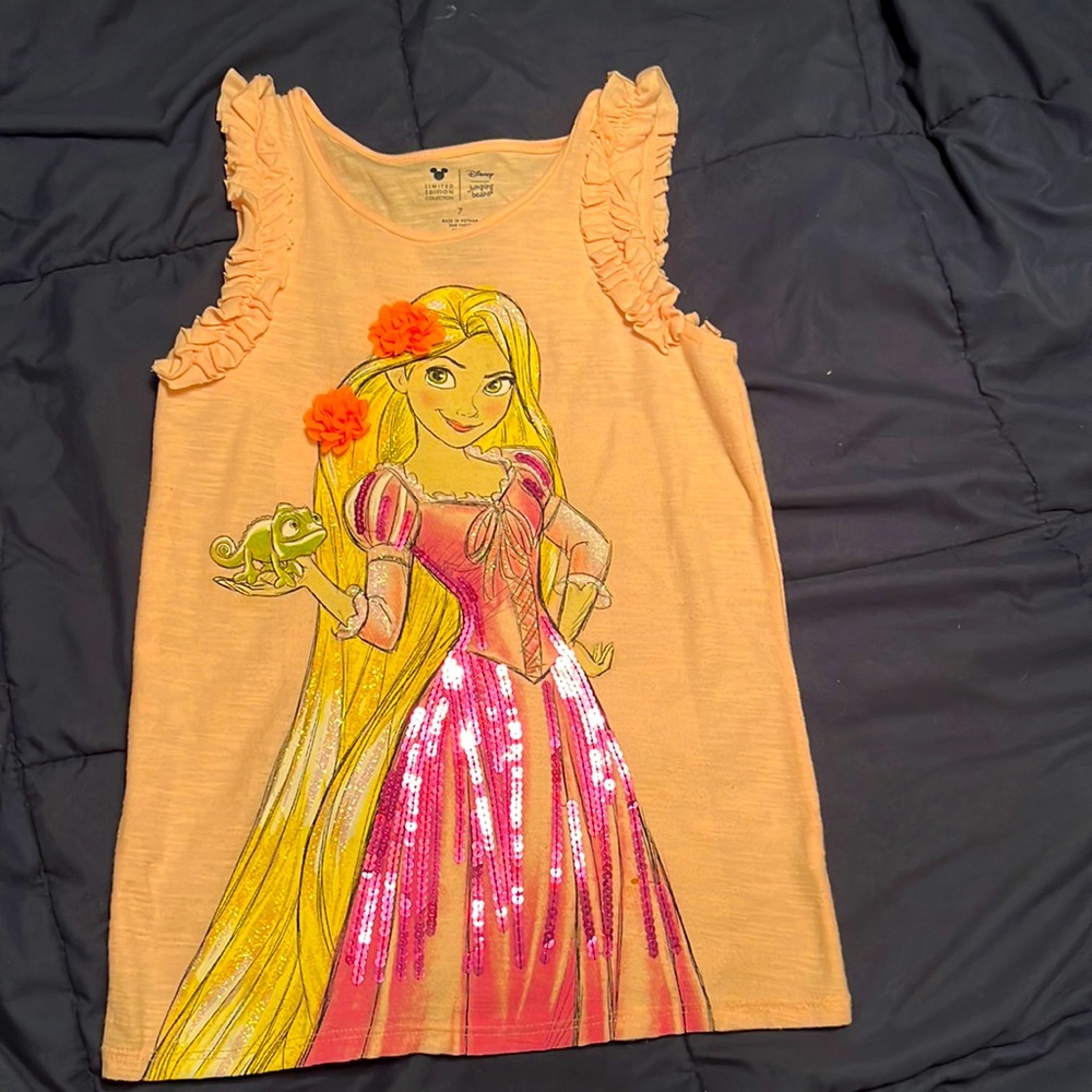 Rapunzel tank with ruffle sleeve